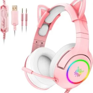 Headset Gamer Onikuma K9 Cat Sound 7.1 With Rgb Led Light