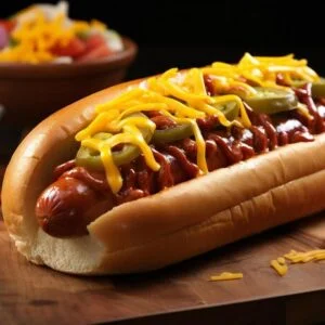 Hot dog with fries and drink