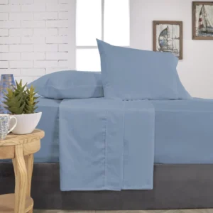 Nordic blue 500 thread count polycotton sheet set