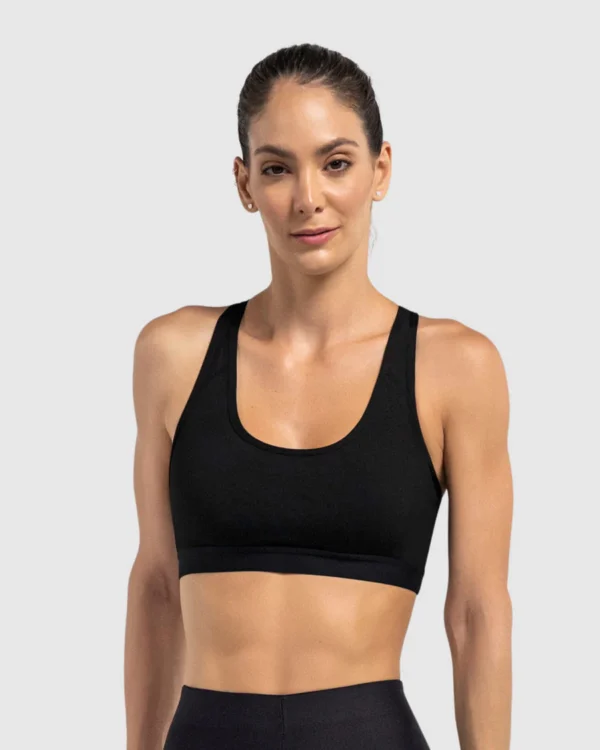 Sports bra with athletic back in quick-drying material