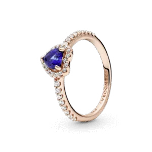 Bright Blue Elevated Heart Ring