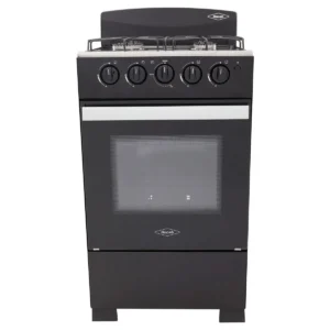 ROMERO 50-T 4 Burner Natural Gas Floor Stove, Black